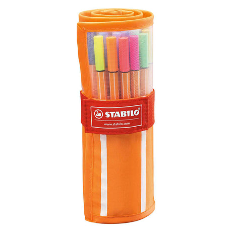 Stabilo point 88 - fineliner 0,4 mm - rullesæt - 30 styk kuffert - med 25 standard + 5 neon farver