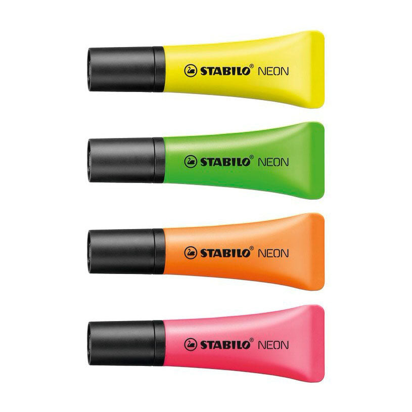 Stabilo neon - highlighter - sæt med 4 stk