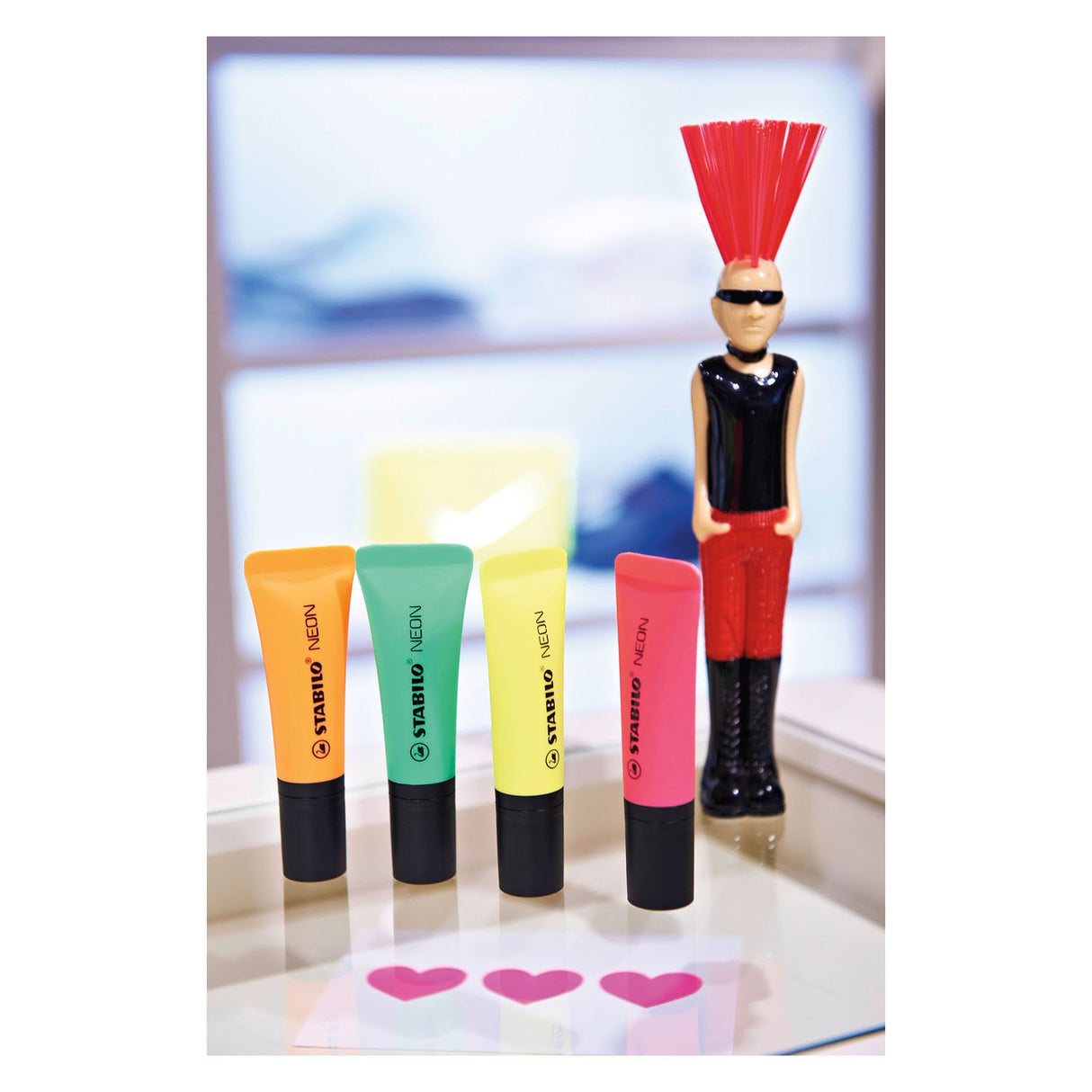 Stabilo neon - highlighter - sæt med 4 stk
