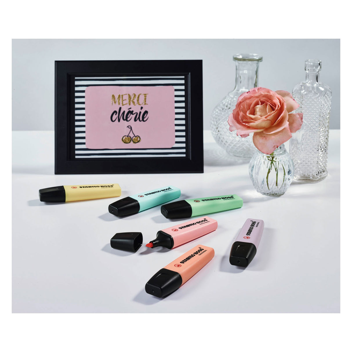 Stabilo boss original pastel - highlighter - sæt med 4 stk