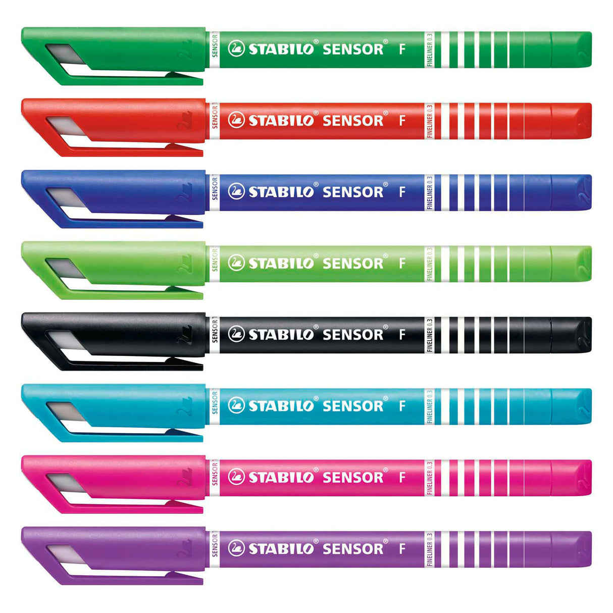 Stabilo sensor fineliners 0,3 mm kasse 8 farver