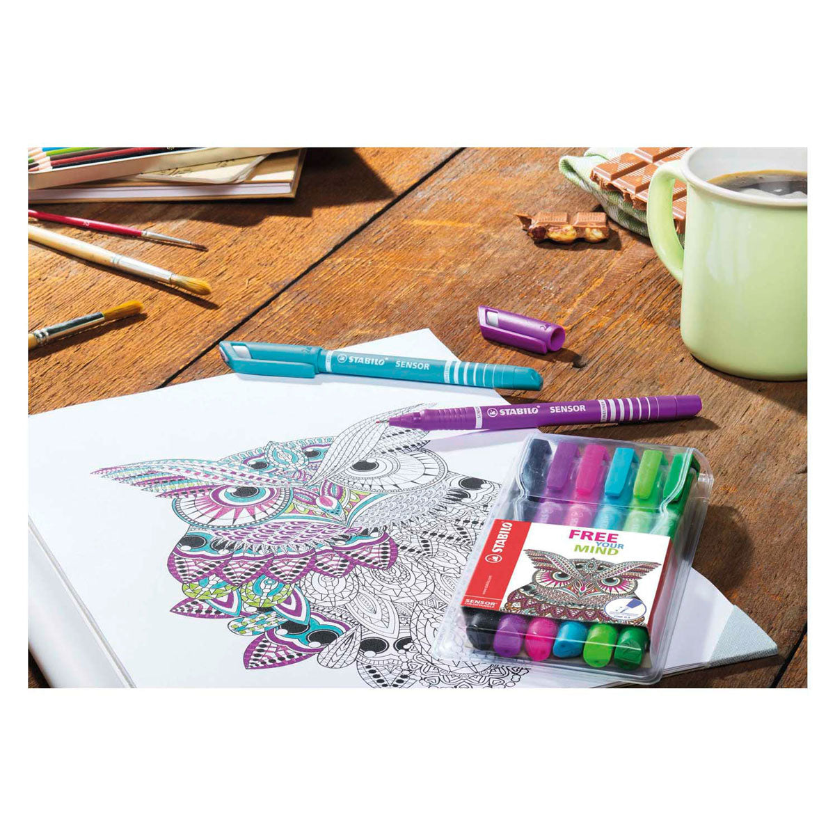 Stabilo sensor fineliners 0,3 mm kasse 8 farver