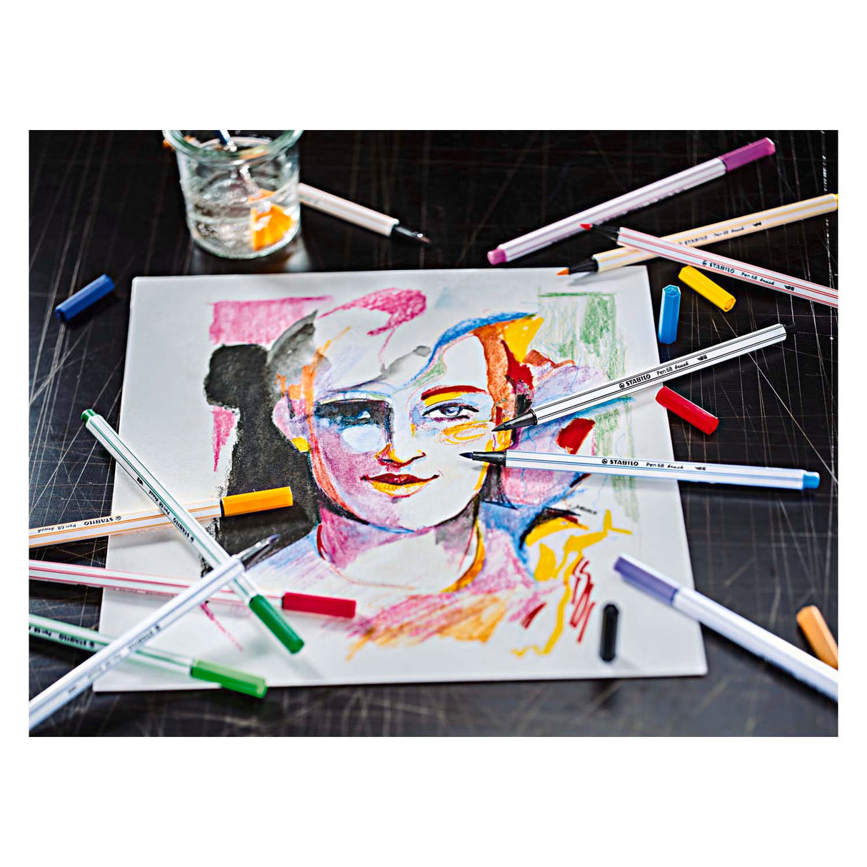 Stabilo pen 68 pensel - tusch - bleg vermilion (30)