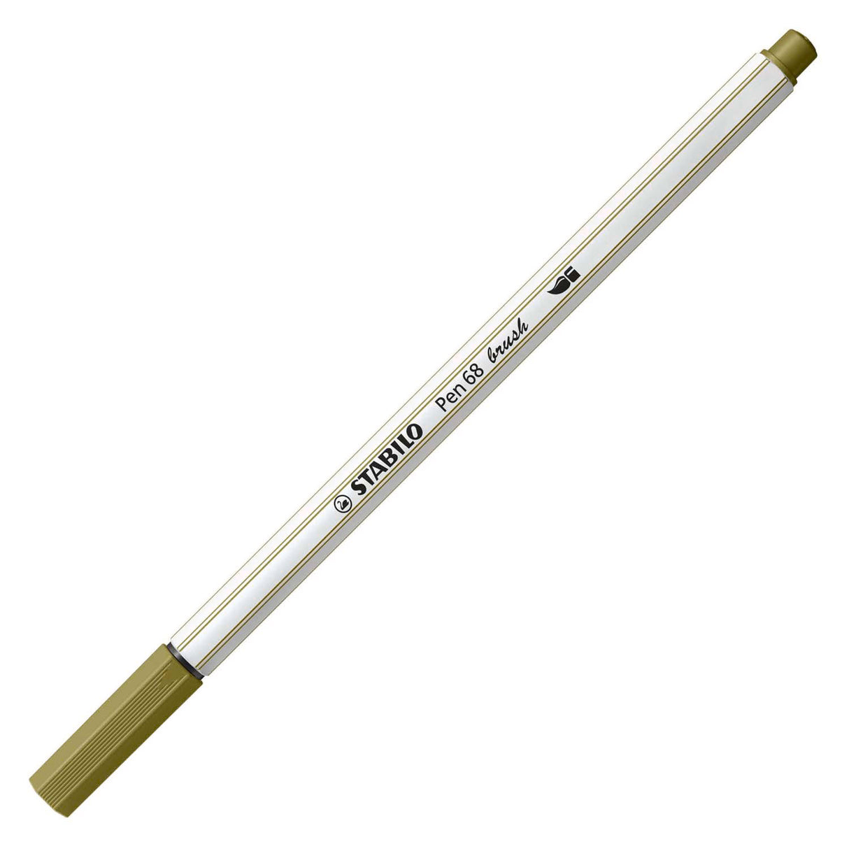 Stabilo pen 68 pensel - tusch - muddergrøn (37)