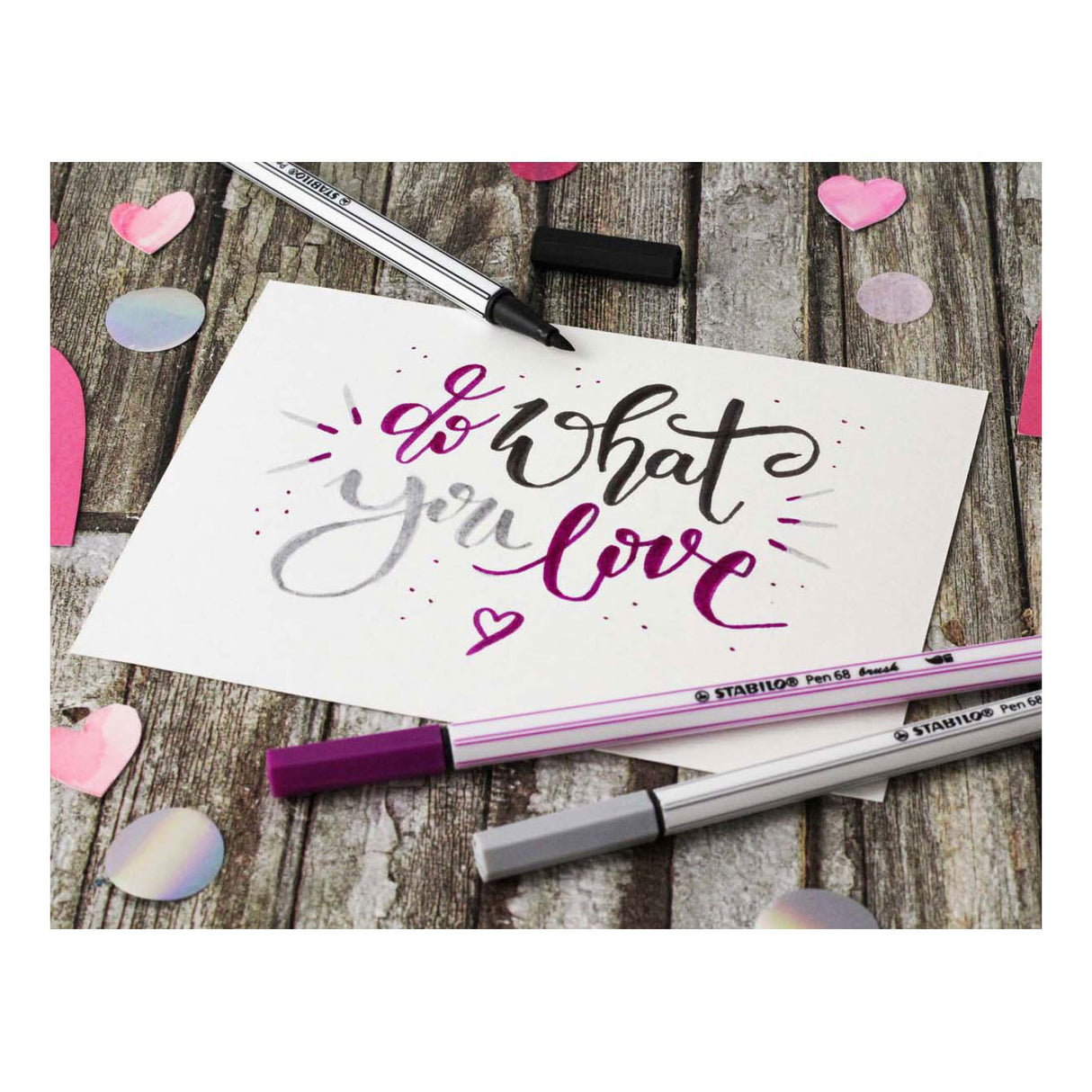 Stabilo pen 68 pensel - tusch - sort (46)
