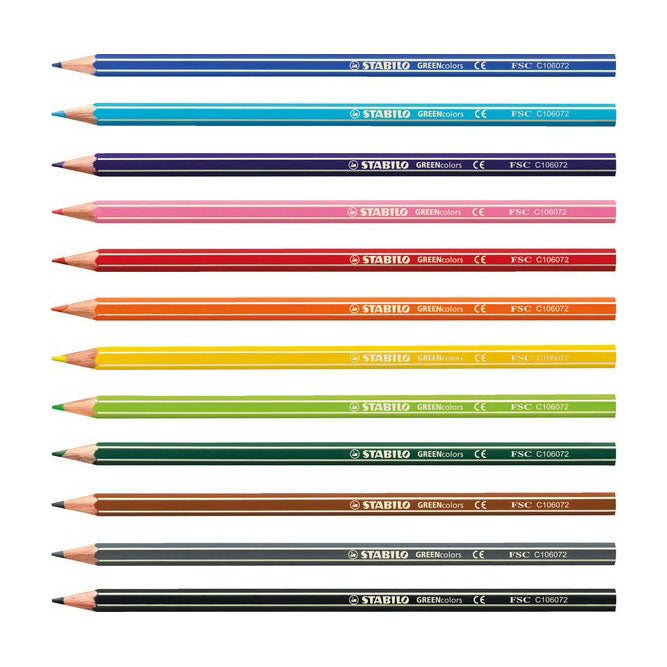 Abi stlo greencolors arty farveblyanter etui med 12 stykker