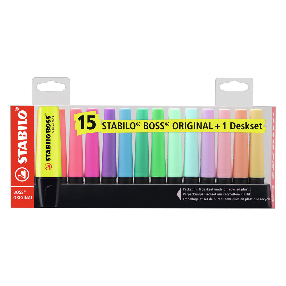 Stabilo boss original - highlighter - 15 dele skrivebordssæt