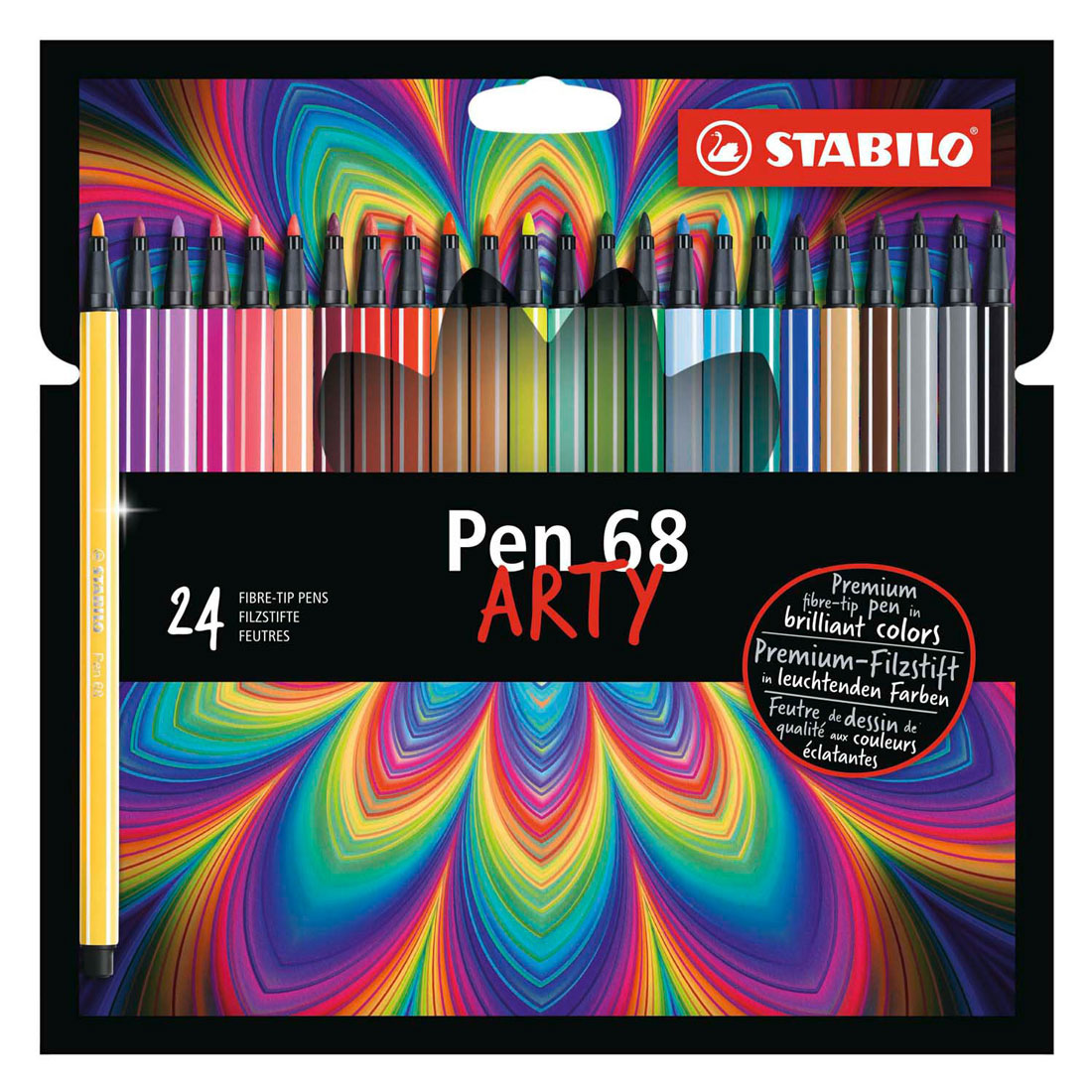 Stabilo pen 68 - tusch - arty - sæt med 24 stk