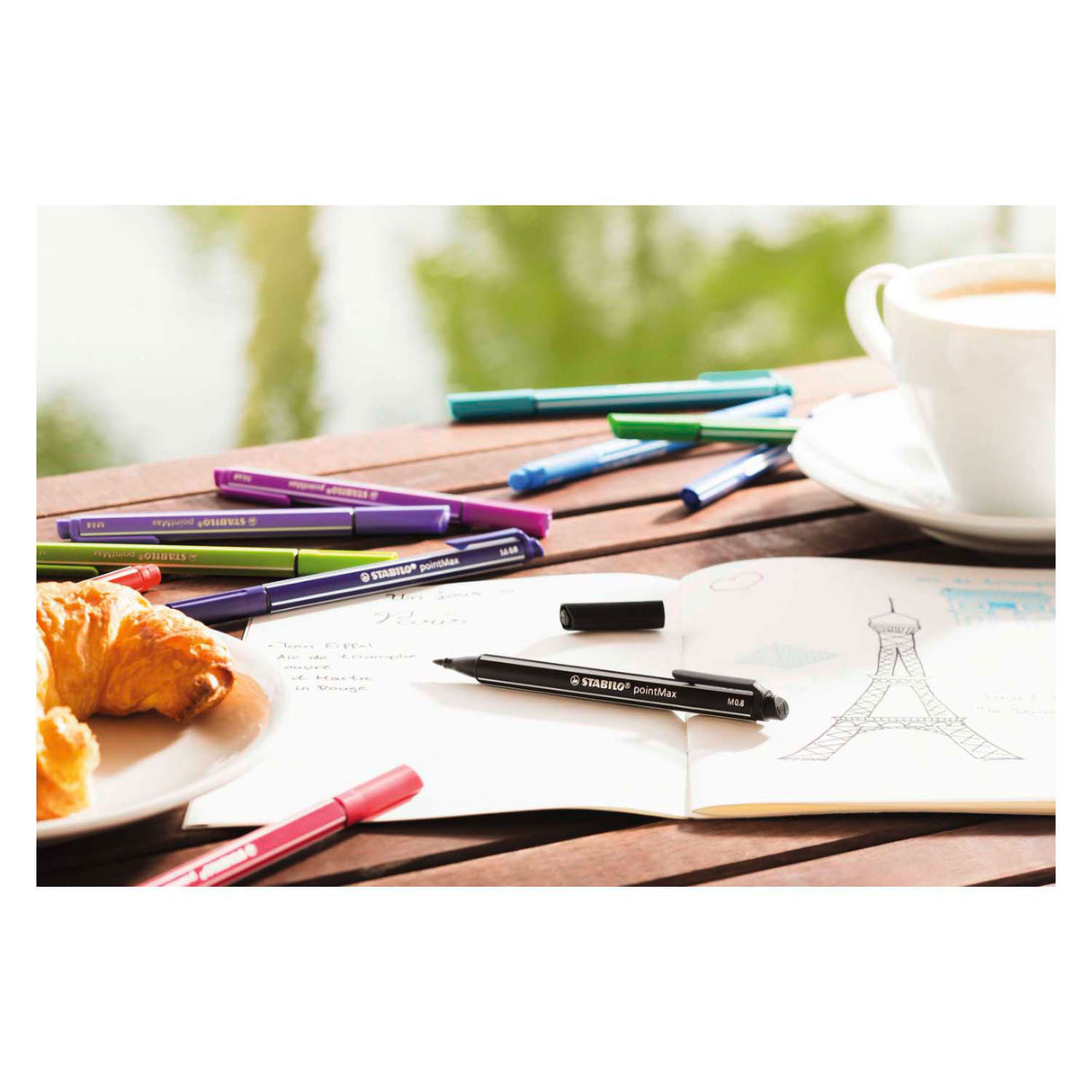 Stabilo pointmax pastel penalhus med 8 farver fineliners