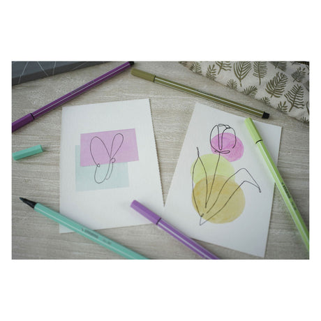 Stabilo arty kreativt sæt pen 68 point 88 penalhus med 24 farver, 12 tuschpenne og 12 fineliners