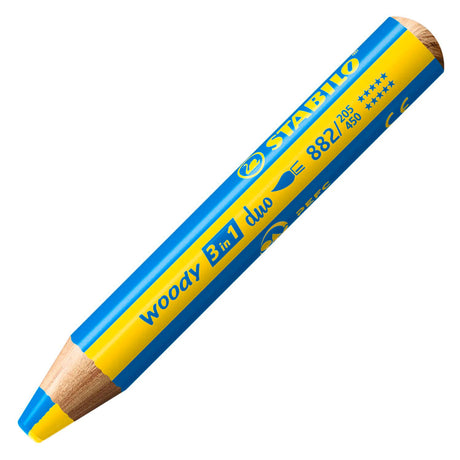 Stabilo woody 3 i 1 duo - multi talent farveblyanter - etui med 10 farver blyantspidser