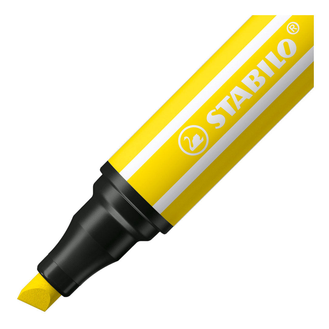 Stabilo pen 68 max - tusch med tyk mejselspids - citrongul