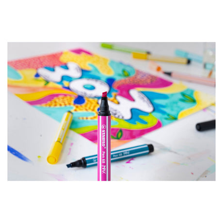 Stabilo pen 68 max - tusch med tyk mejselspids - pink