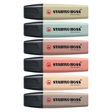 Stabilo boss original - highlighter - sæt med 6 - naturfarver