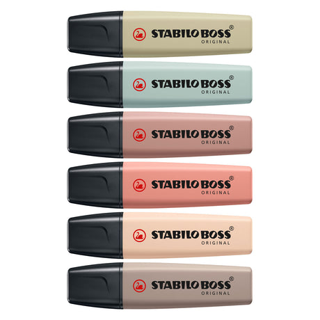 Stabilo boss original - highlighter - sæt med 6 - naturfarver