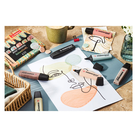 Stabilo boss original - highlighter - sæt med 6 - naturfarver