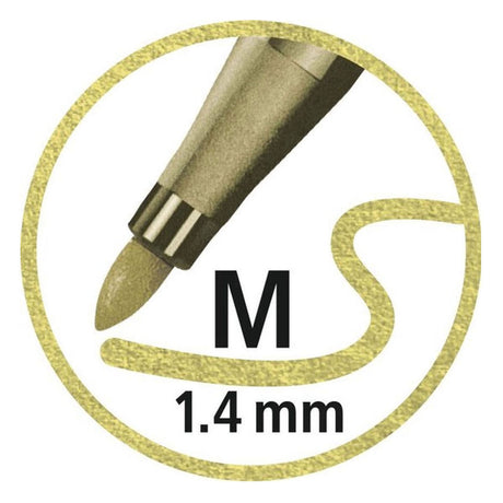 Stabilo pen 68 metallic viltstiften in metalen doos - 8dlg.