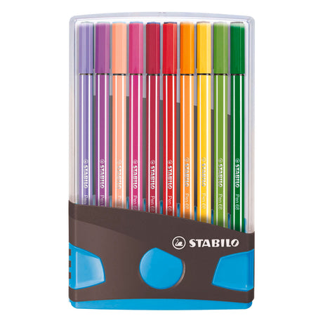 Stabilo pen 68 colorparade filtpenne blå antracit - 20 stk.