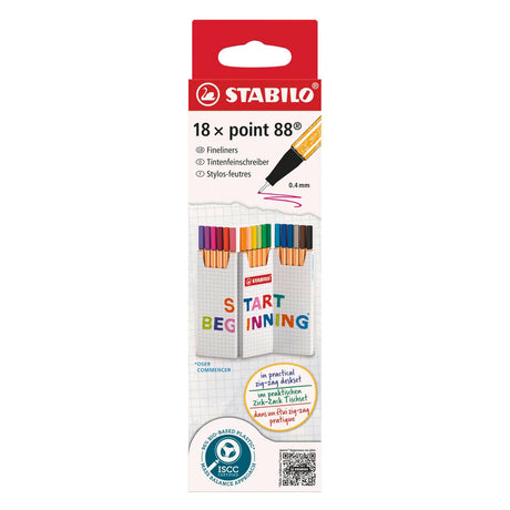 Stabilo point 88 zig zag fineliners - 18 stk.