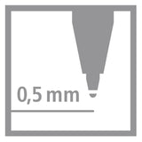 Stabilo worker+ farverig - kuglepen 0,5 mm - sort, blå, grøn rød - etui med 4 farver