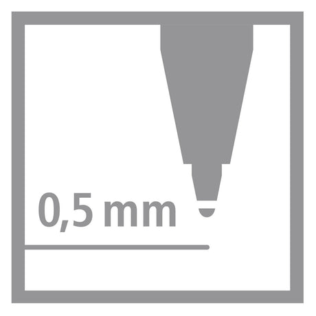 Stabilo worker+ farverig - kuglepen 0,5 mm - sort, blå, grøn rød - etui med 4 farver