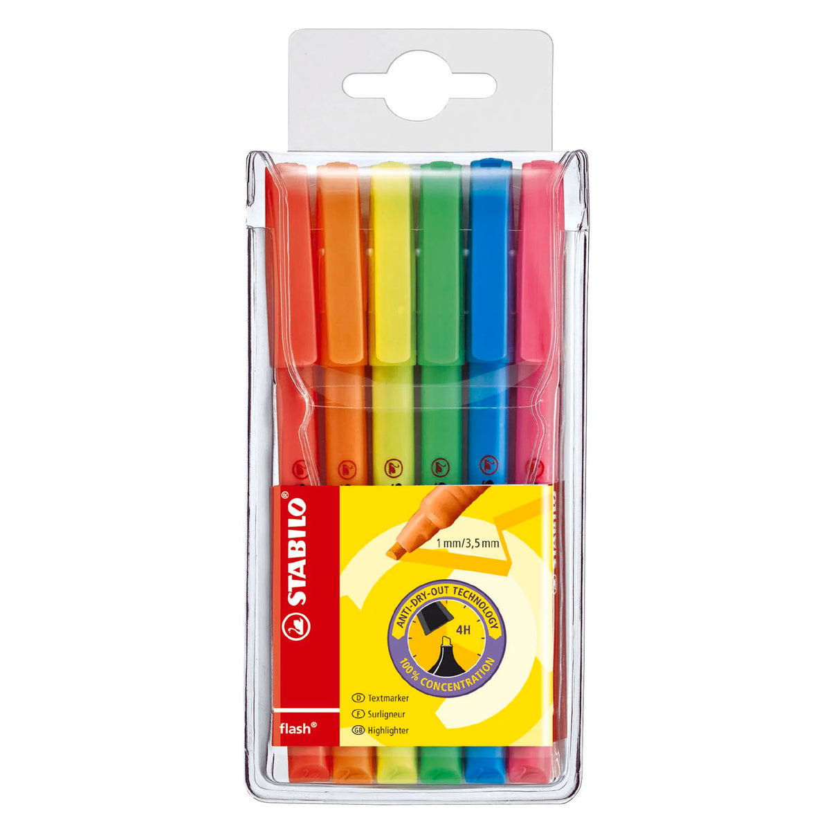 Stabilo flash markeerstiften - 6dlg.