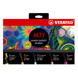 Stabilo arty set - set pen 68, pen 68 brush, point 88, pen 68 max pointmax - combi etui met 55 stuks