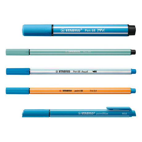 Stabilo arty set - set pen 68, pen 68 brush, point 88, pen 68 max pointmax - combi etui met 55 stuks