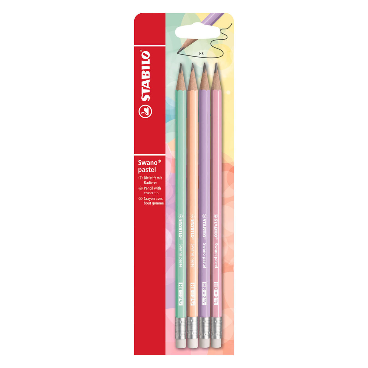 Stabilo swano pastel hb grafit blyanter med viskelæderspids - 4 stk.