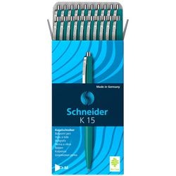 Schneider skriveredskaber schneider kuglepen - k15 - grøn - 20 stk - s-3084-20