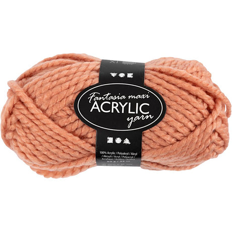 Creativ company fantasia akrylgarn, l: 35 m, maxi, beige, 50 g 1 kugle