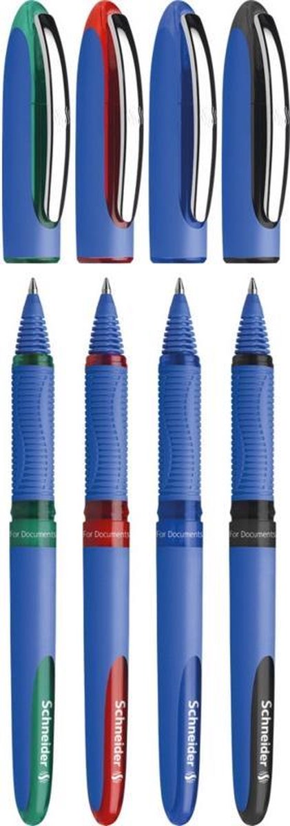 Schneider skriveredskaber schneider rollerball - one hybrid c - keglepunkt - linjebredde 0,5 mm - 4 styk assorterede farver - s-183294