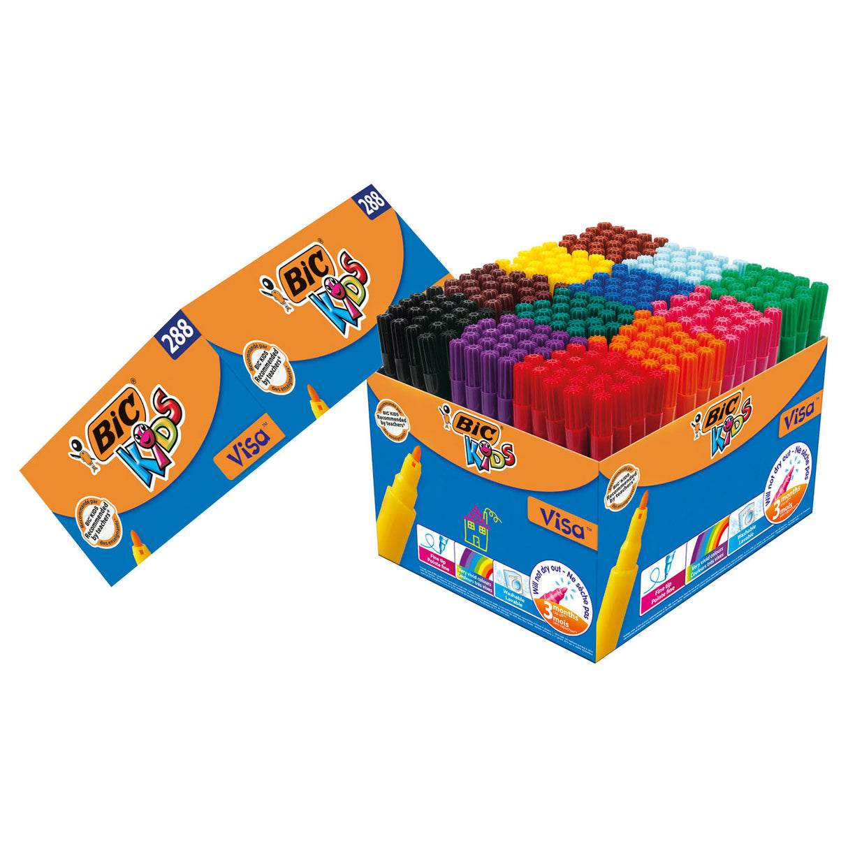 Bic https: www.cchobby.nl -visa-fine-coloured-markers-line-thickness-1-6-mm-various-colours-12x24-piece-1-box