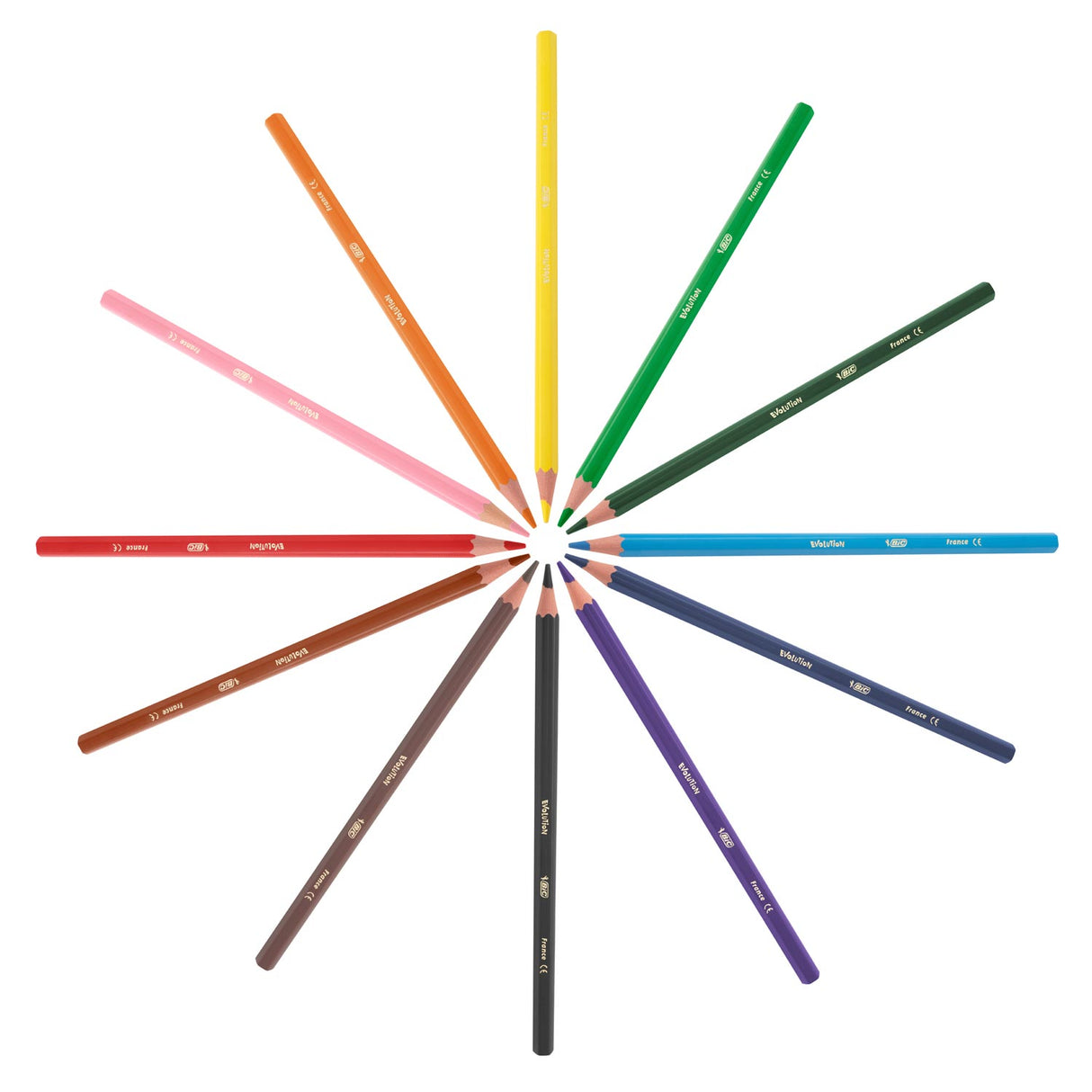 Bic farveblyanter ecolutions evolution syntetisk harpiks genanvendt assorteret 12 stk.