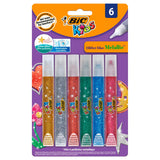 Bic kids glitterlim metallic, 6 stk.