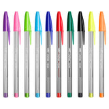 Bic cristal flerfarvede kuglepenne bred spids (1,6 mm) - forskellige farver - pakke med 15 stk.