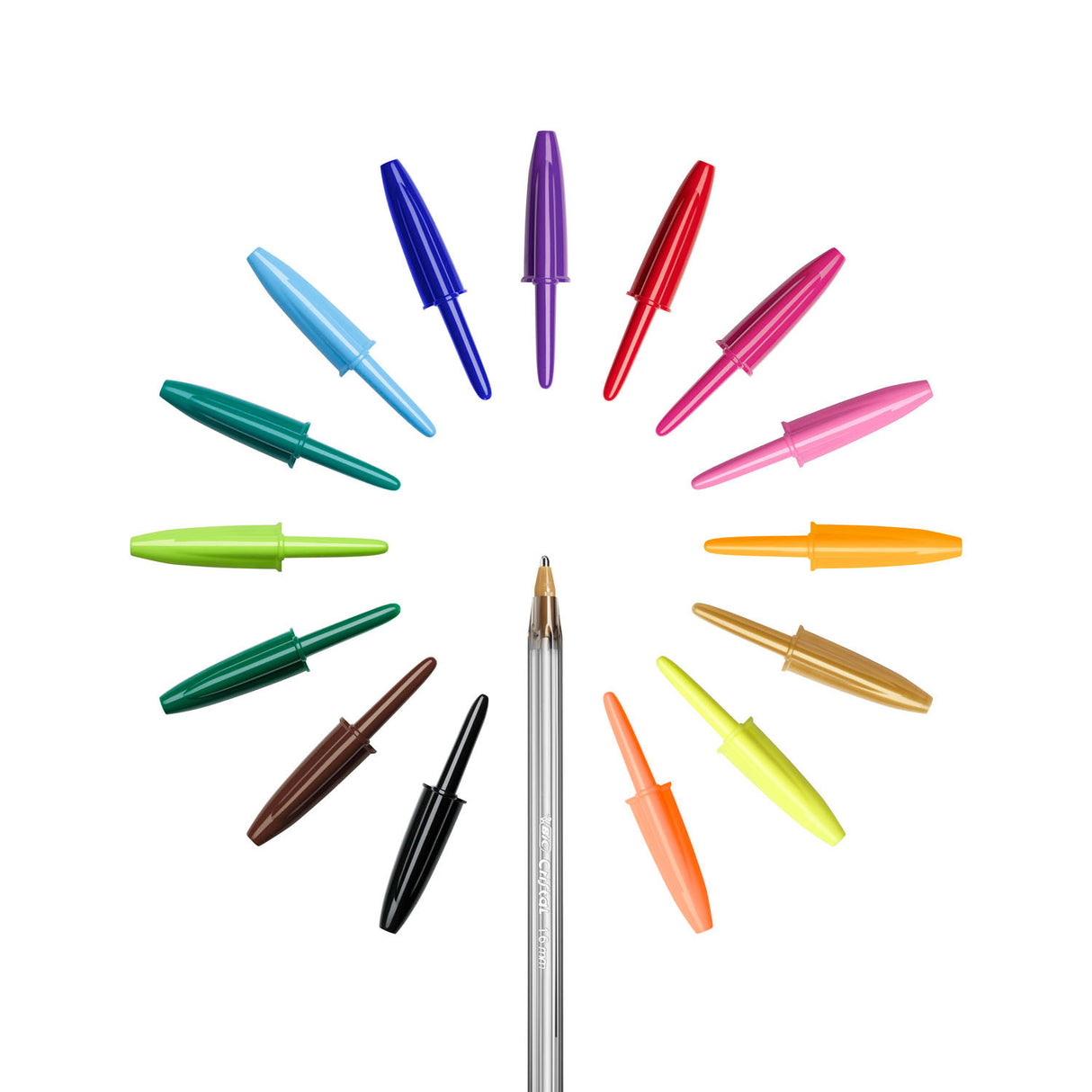Bic cristal flerfarvede kuglepenne bred spids (1,6 mm) - forskellige farver - pakke med 15 stk.