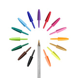 Bic cristal flerfarvede kuglepenne bred spids (1,6 mm) - forskellige farver - pakke med 15 stk.