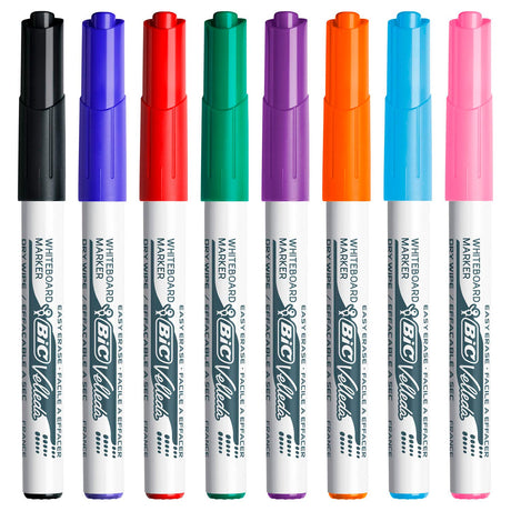 Bic velleda whiteboard tuscher med etui - forskellige farver - 8 stk