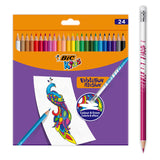 Bic kids illusion - farveblyanter - børn og voksne - forskellige farver - blyant - 24 stk.