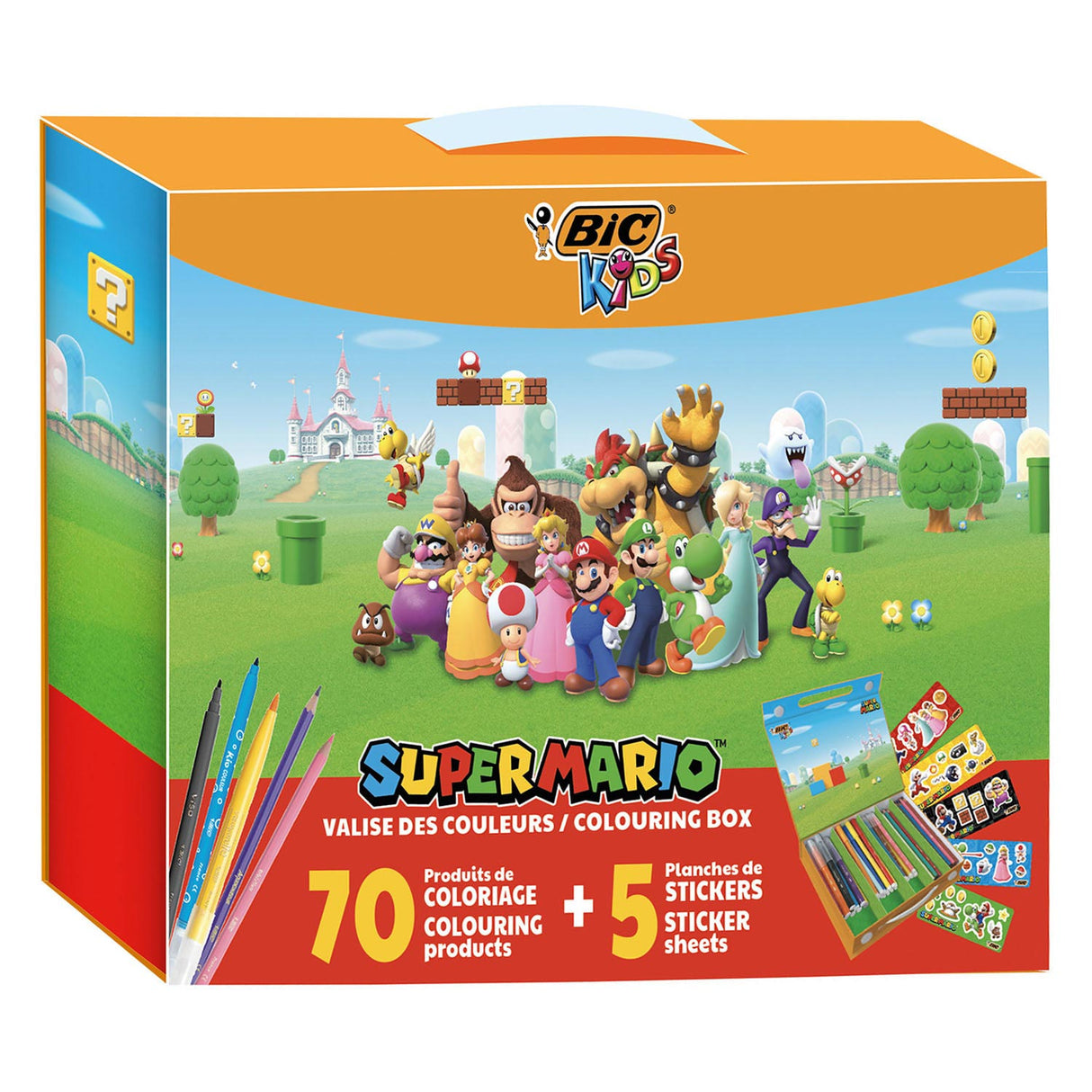 Bic kids super mario farvetaske, 70 stk.