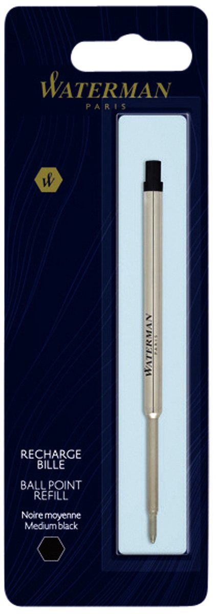 Waterman refill til kuglepen | medium spids med sort blæk | 1 stk