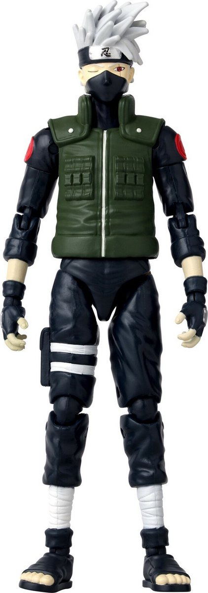 Bandai - anime heroes - naruto shippuden - anime heroes manga figur 17cm - kakashi hatake (fjerde store ninja krig) - officielt licenseret - kakashi action figur - børns legetøj 4+ -36963