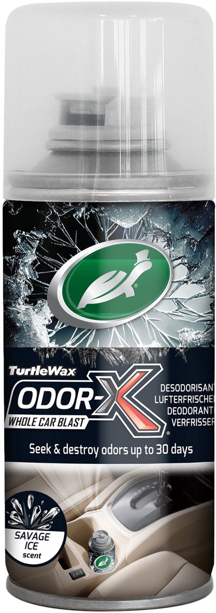 Turtle wax odor-x car blast fogger savage ice - alt-i-en lugtfjerner - til tekstiler, tæpper, headliner og ventilationssystemer - tackler dybt absorberede lugte - efterlader en kølig, maskulin duft - 100ml