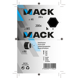 Mack 1007104 - låsemøtrikker 200 stk m5 | 5 stk