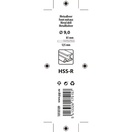 Mack 1018189 - universeelboor hss r ø 9,0 x 125 mm | 5 stuks
