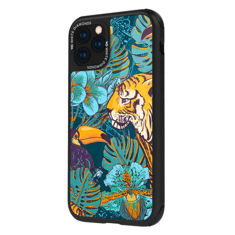 Hvide diamanter cover jungle tiger iphone 11