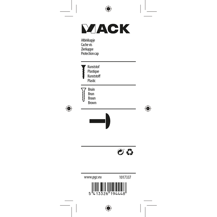 Mack 1017337 - plastbetræk brun 40 stk | 10 stk