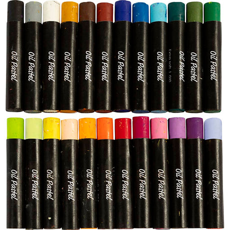 Creativ company oliepastell, l: 7 cm, tykkelse 11 mm, pastelfarver, 24 stk. 1 æske