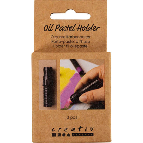 Creativ firmaholder oliepastel, l: 6,2 cm, d 1 cm, sort, 3 stk. 1 stk.